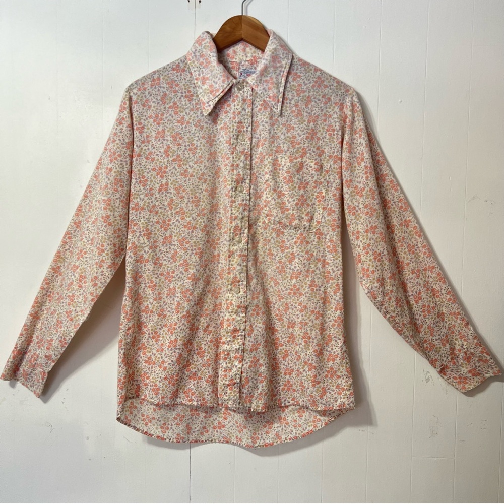 Vintage Dainty Whimsical Floral Boho Cottagecore Prairie Button Down Top M